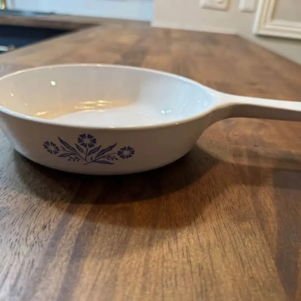 Vintage Corning Ware Cornflower Blue Individual Skillet Server with Handle